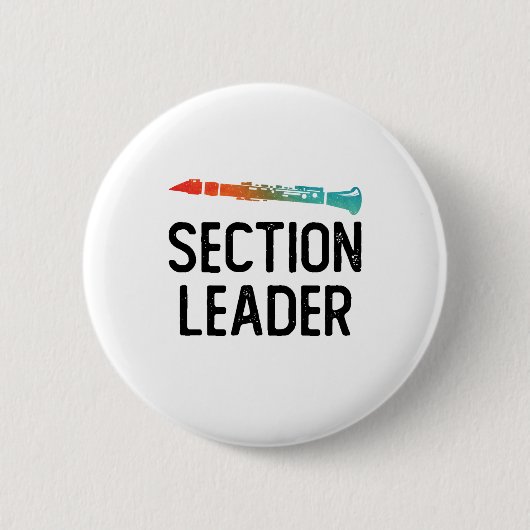 Clarinet Section Leader Marching Band Ronde Button 5,7 Cm (Voorkant)