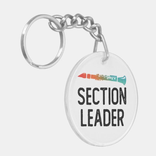 Clarinet Section Leader Marching Band Sleutelhanger (Voorkant Links)