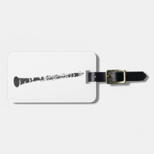 Clarinet Shaped Word Art Black Text Bagagelabel