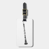 Clarinet Shaped Word Art Black Text Bagagelabel (Voorkant verticaal)