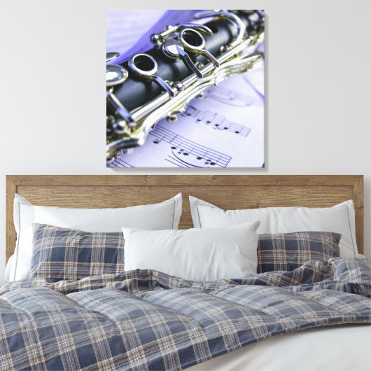 Clarinet Sheet Music Band Orchestra Canvas Afdruk (Insitu (Slaapkamer))
