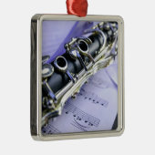 Clarinet Sheet Music Band Orchestra Metalen Ornament (Rechts)