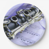 Clarinet Sheet Music Band Orchestra Papieren Bordje (Voorkant)