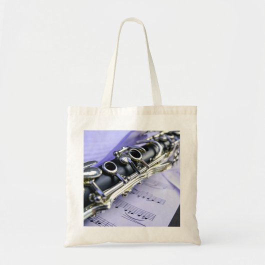 Clarinet Sheet Music Band Orchestra Tote Bag (Voorkant)