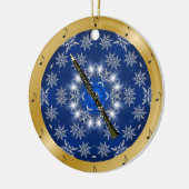 Clarinet ~ Silver ~ Blue ~ Gold ~ Kerstmis ~ Keramisch Ornament (Links)