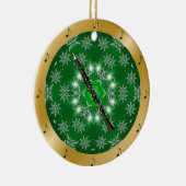 Clarinet ~ Silver ~ Green ~ Gold ~ Kerstmis Keramisch Ornament (Rechts)