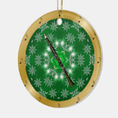 Clarinet ~ Silver ~ Green ~ Gold ~ Kerstmis Keramisch Ornament (Links)