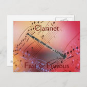 Clarinet:  Snel en furieus Bumpersticker Briefkaart (Voorkant / Achterkant)