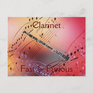 Clarinet:  Snel en furieus Bumpersticker Briefkaart