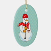 Clarinet Snowman Keramisch Ornament (Rechts)