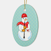 Clarinet Snowman Keramisch Ornament (Links)