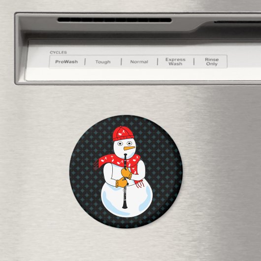 Clarinet Snowman Magneet (Insitu (Vaatwasser))