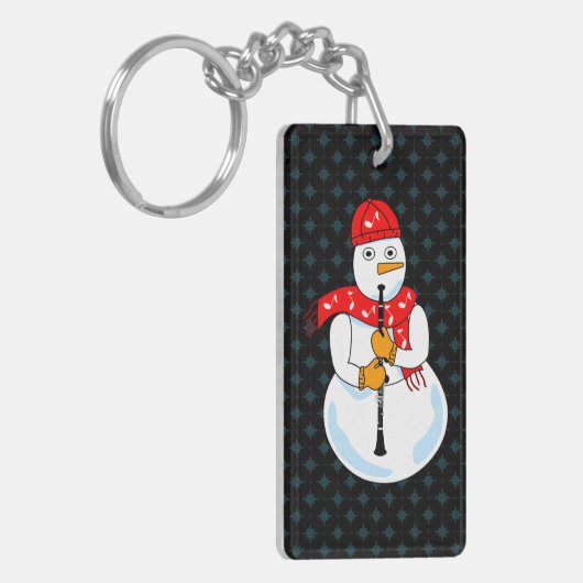 Clarinet Snowman Sleutelhanger (Voorkant Links)