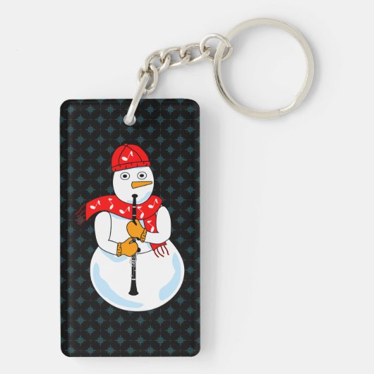 Clarinet Snowman Sleutelhanger (achterkant)