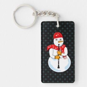 Clarinet Snowman Sleutelhanger