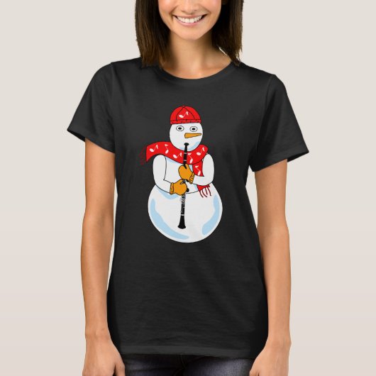 Clarinet Snowman T-shirt (Voorkant)