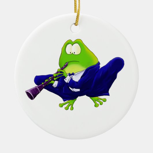 Clarinet Solo Frog Keramisch Ornament (Voorkant)
