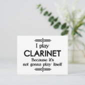 Clarinet - Speel zelf Funny Deco Music Briefkaart (Staand voorkant)