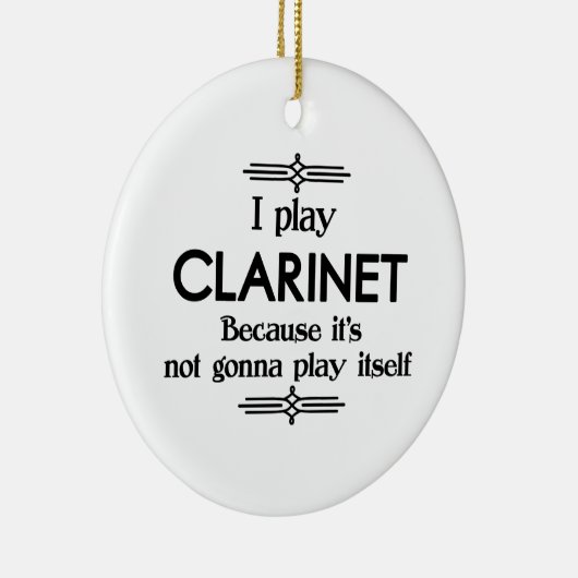 Clarinet - Speel zelf Funny Deco Music Keramisch Ornament (Rechts)