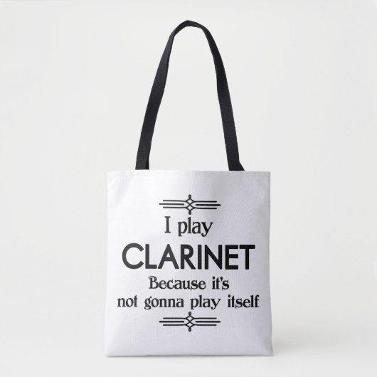Clarinet - Speel zelf Funny Deco Music Tote Bag (Voorkant)