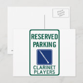 Clarinet-spelers parkeren briefkaart (Voorkant / Achterkant)