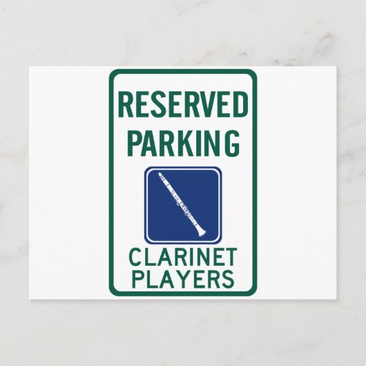 Clarinet-spelers parkeren briefkaart (Voorkant)