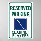 Clarinet-spelers parkeren poster (Voorkant)