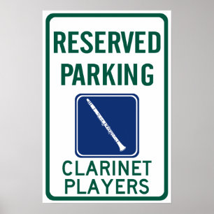 Clarinet-spelers parkeren poster