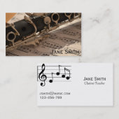 Clarinet Teacher freelance Music-leraar Visitekaartje (Voorkant / Achterkant)