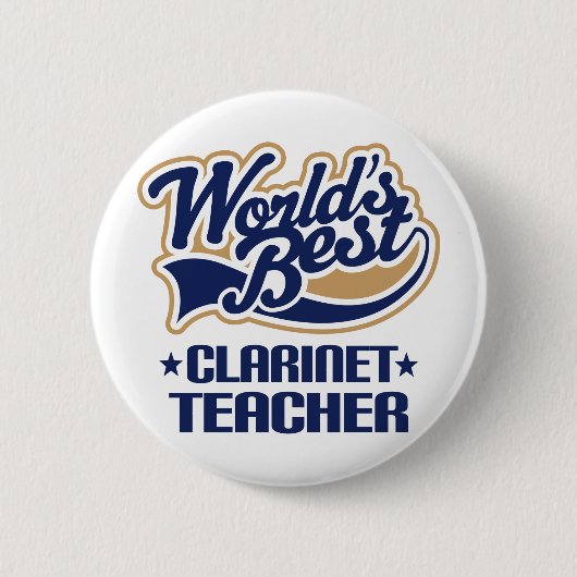 Clarinet Teacher Gift Ronde Button 5,7 Cm (Voorkant)