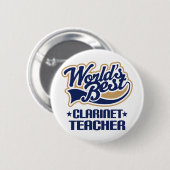 Clarinet Teacher Gift Ronde Button 5,7 Cm (Voorkant /achterkant)