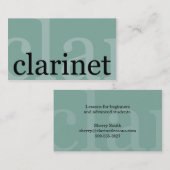 Clarinet Teacher Player Music Studio Musician Visitekaartje (Voorkant / Achterkant)