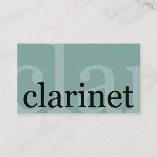 Clarinet Teacher Player Music Studio Musician Visitekaartje (Voorkant)