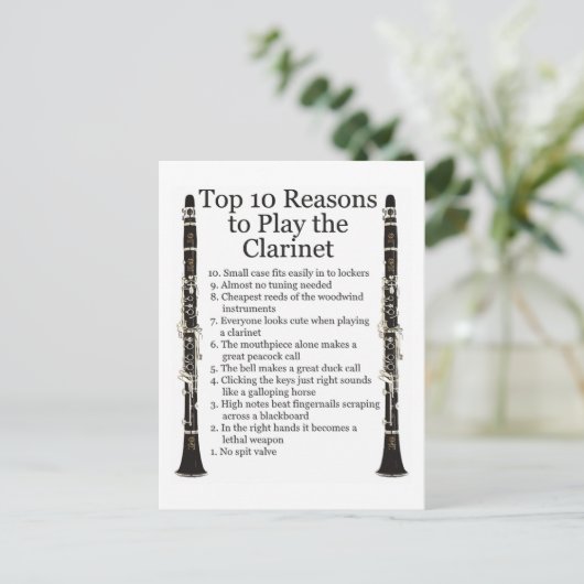 Clarinet Top 10 Briefkaart (Staand voorkant)