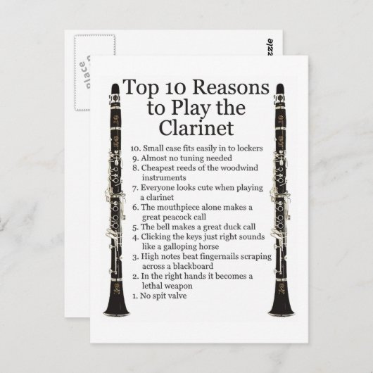 Clarinet Top 10 Briefkaart (Voorkant / Achterkant)