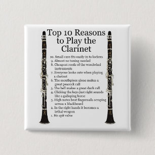 Clarinet Top 10 Vierkante Button 5,1 Cm