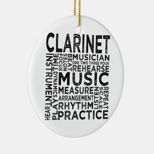 Clarinet Typografie Keramisch Ornament (Rechts)