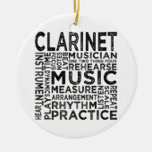 Clarinet Typografie Keramisch Ornament (Voorkant)