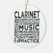 Clarinet Typografie Keramisch Ornament (Links)