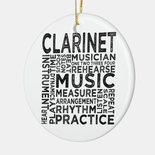 Clarinet Typografie Keramisch Ornament (Links)