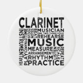 Clarinet Typografie Keramisch Ornament (Achterkant)