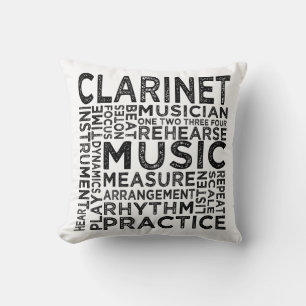 Clarinet Typografie Kussen