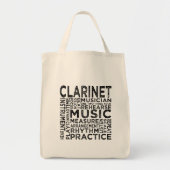 Clarinet Typografie Tote Bag (Voorkant)