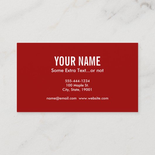 Clarinet Typografie Visitekaartje (Achterkant)