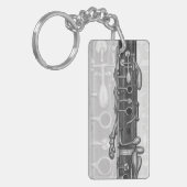 Clarinet Upper Joint Personalized Music Sleutelhan Sleutelhanger (Voorkant Links)