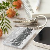 Clarinet Upper Joint Personalized Music Sleutelhan Sleutelhanger (Voorkant Rechts)