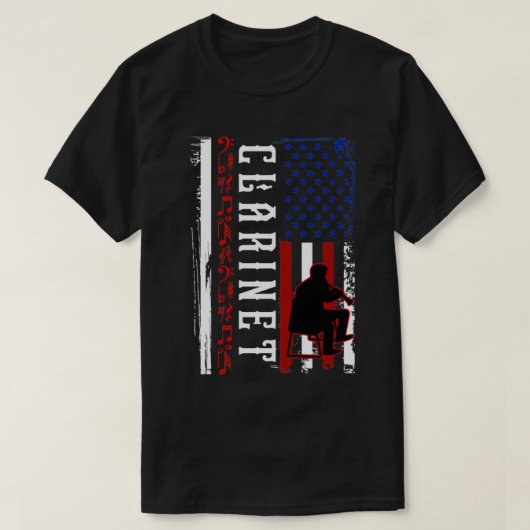 Clarinet US Flag Clarinetist T-shirt (Design voorkant)