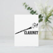 Clarinet Vector Swirl Design Briefkaart (Staand voorkant)