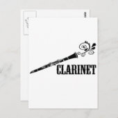 Clarinet Vector Swirl Design Briefkaart (Voorkant / Achterkant)