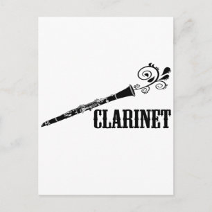 Clarinet Vector Swirl Design Briefkaart